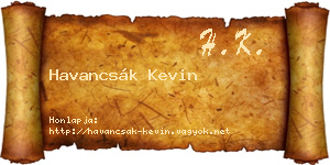 Havancsák Kevin névjegykártya